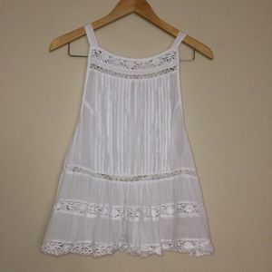 Free People white lace/crotchet top
